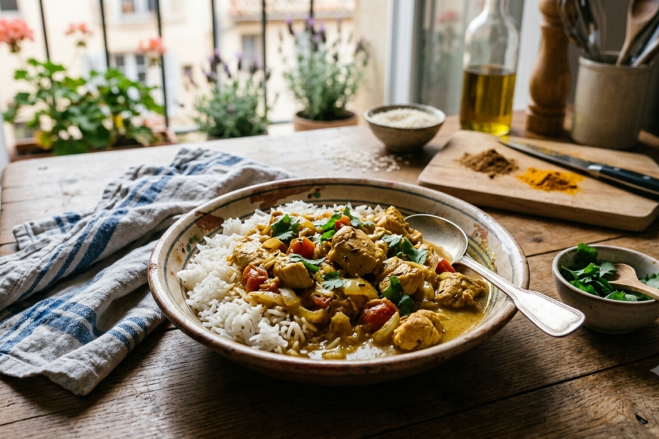 Poulet au curry ou Riz au Curry à ma façon