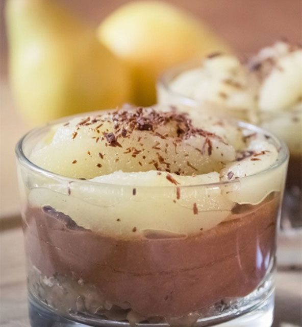 Verrines poire chocolat crème de marron