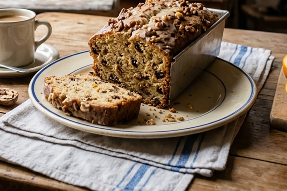 Cake aux noix parfumé à l’orange
