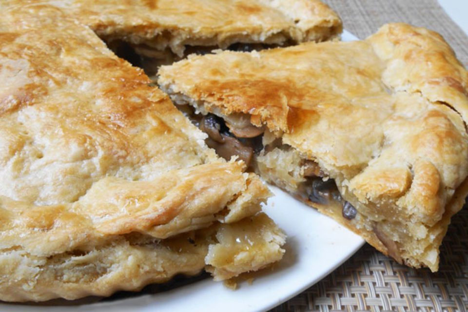 Clafoutis forestier aux champignons de Paris