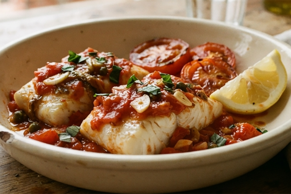 Filets de cabillaud sauce pizzaïola