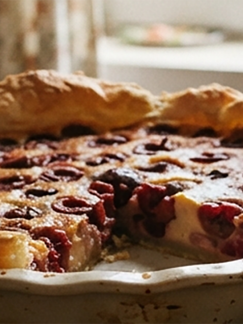 Tarte à la cerises à la crème pâtissière
