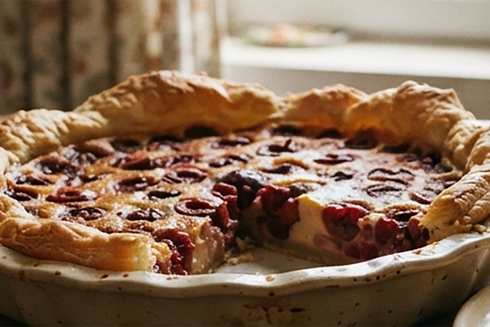 Tarte à la cerises à la crème pâtissière