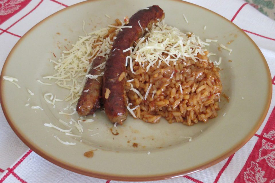 Riz pilaf à la saucisse