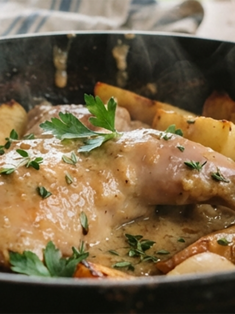 Lapin à la Normande (gigolettes)