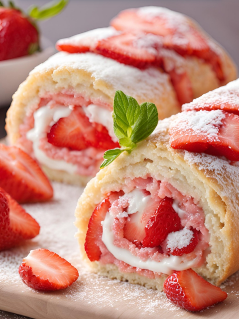 Recette de biscuit roulé à la fraise