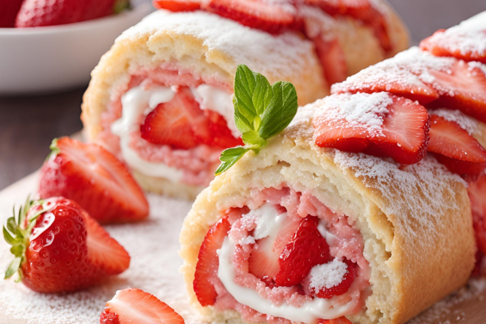 Recette de biscuit roulé à la fraise