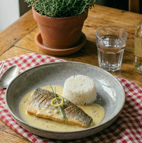 Filets de bar au beurre blanc citronné