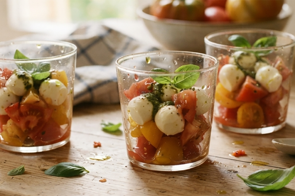 Verrine tomate mozzarella