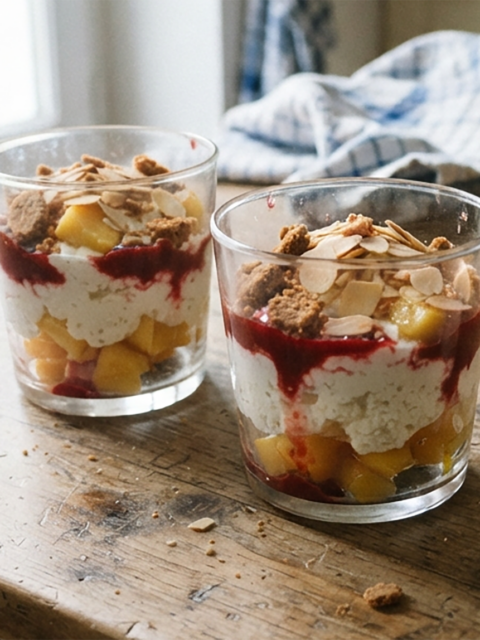 Pêche melba en verrine