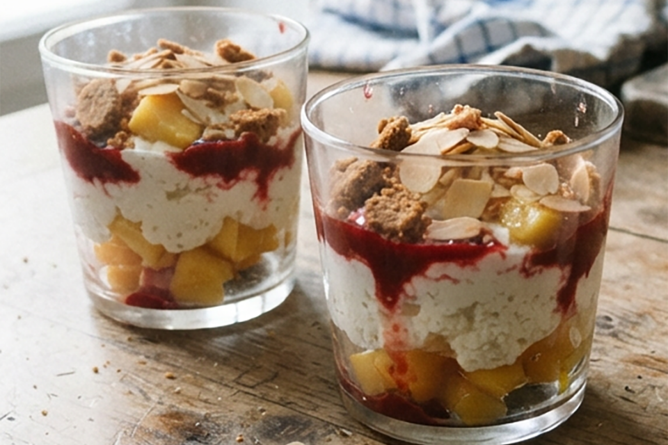 Pêche melba en verrine