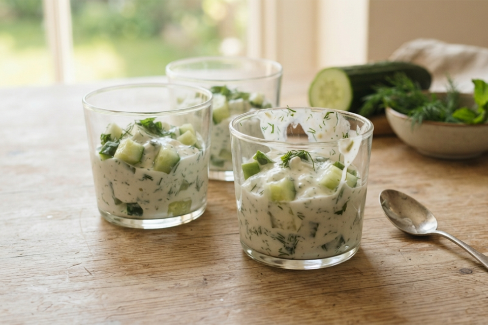Verrine concombre au yaourt